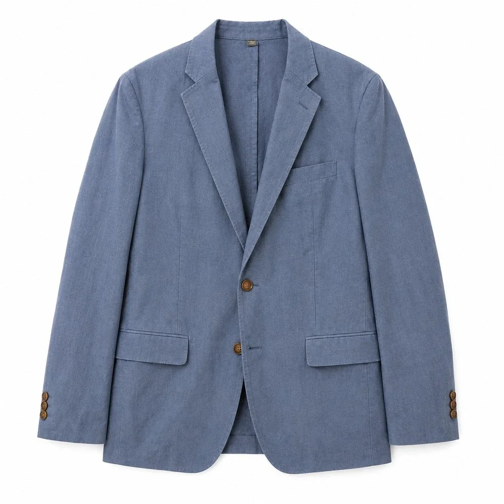 J. CREW Ludlow Classic-Fit Unstructured Jacket Sz 48L Navy Somelos Linen Blend